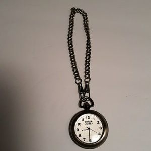 Route 66 quartz 1.5"pocket watch with chain